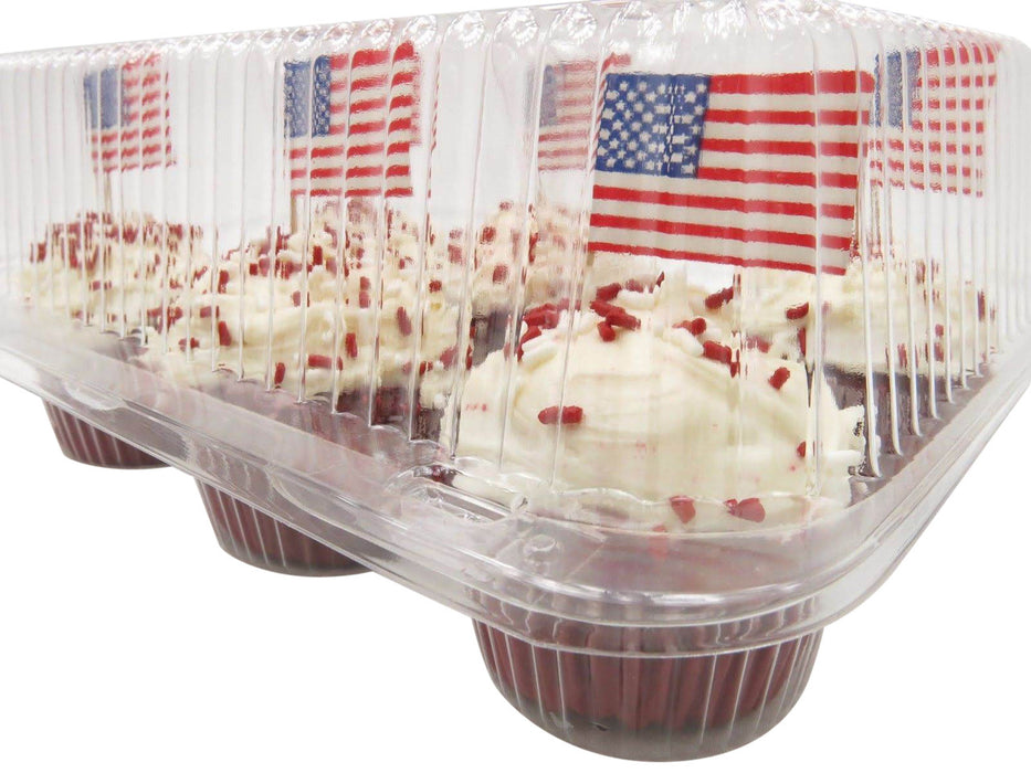 6 cup or 6 count high dome plastic cupcake container