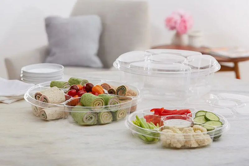 Two Piece Platter with 5 Compartments - #PL065C Inline Plastics