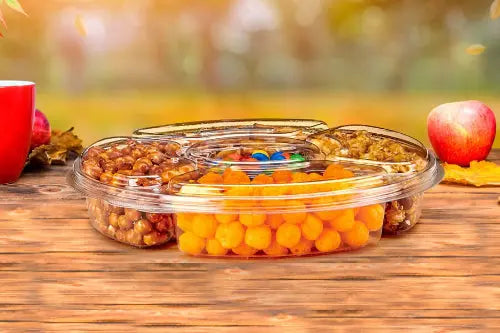 96 oz. Two Piece Round Platter with 5 Compartments  - #PL096C - KitchenDance