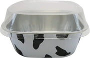 4" Square Colored Aluminum Foil Dessert Pan with Snap-On Plastic Lid   #A6P KitchenDance