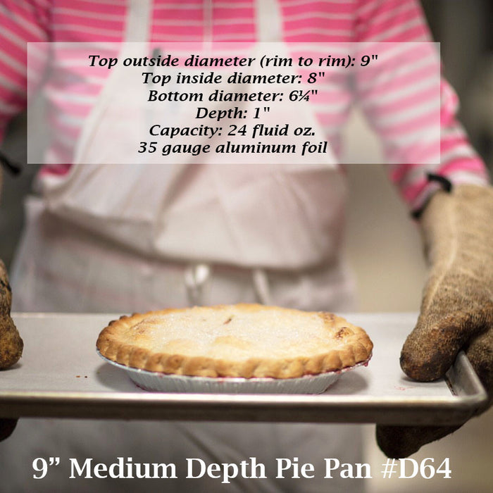 Disposable Aluminum Foil 9" Pie Pan - Medium Depth #D64