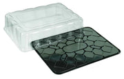 D&W Fine Pack Black PET 1/2 Sheet Cake Base with Low Dome Lid - Pack of 10 #DC92P D & W Fine pack