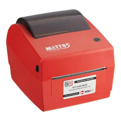 DayMark Matt85 Thermal Label Printer with label sticker in white background