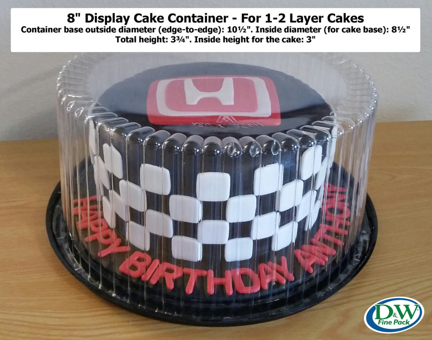 8 " Plastic Display Cake Container  for 1-2 Layers    #WG22