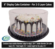 8" Display Cake Container  for 2-3 layers    #WG23 D&W Fine Pack