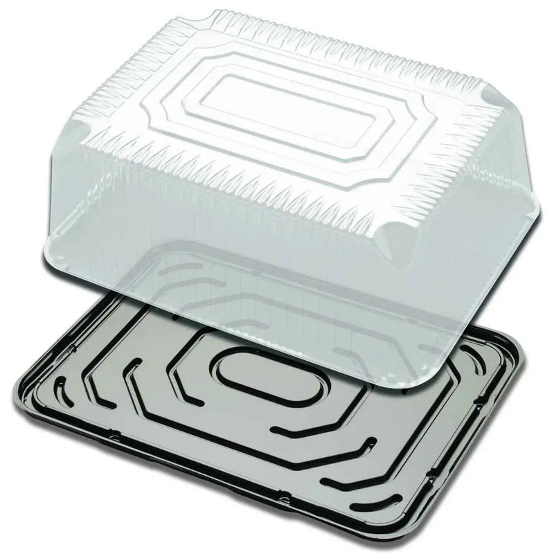 D&W Fine Pack Black 1/4 Sheet OPS Cake Base with High Dome Lid - #G85 D & W Fine pack