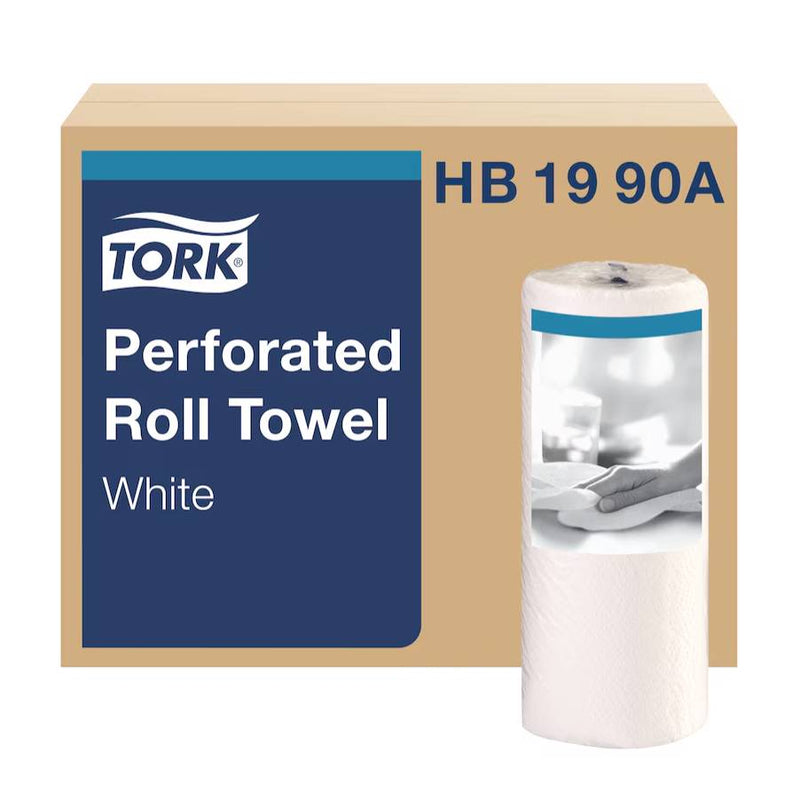 Tork 2 Ply Perforated White Roll Towel - #HB1990A