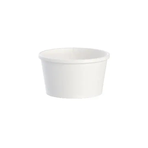 Dart Solo 8 oz. White Squat DSP Paper Food Container - Sleeve of 25 - #HS4085-2050 Dart Container