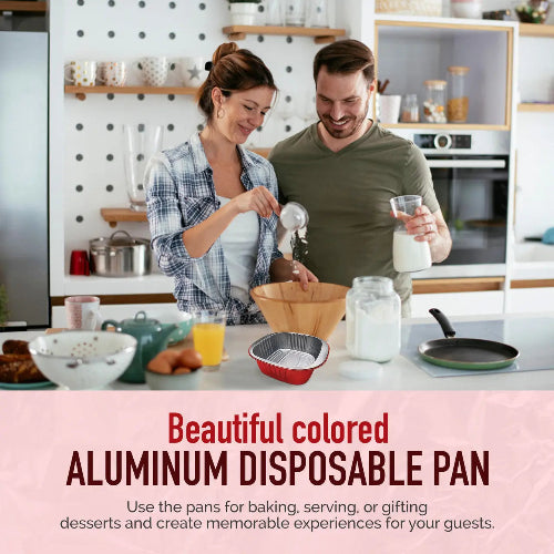 5" x 5" Colored Aluminum  Heavy Foil Square Pan #A69NL KitchenDance