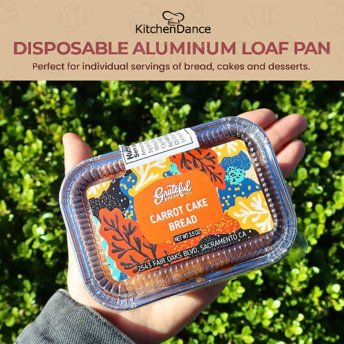 Mini Loaf Pan with Lid- 6 fluid oz. - Disposable Colored Foil  #4004P KitchenDance