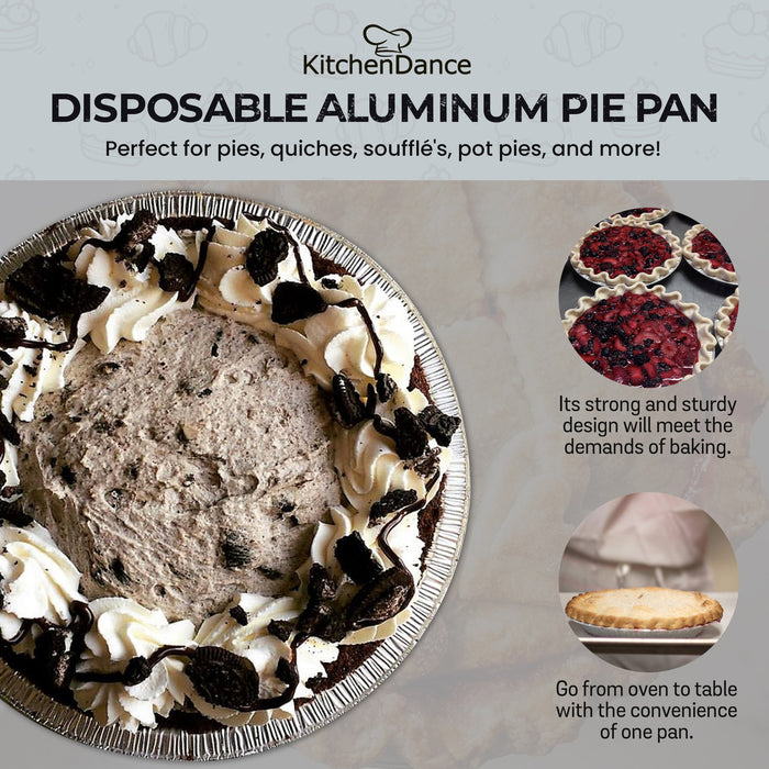 9" Disposable Aluminum Foil Pie Pan - Medium Depth   #901