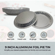 9" Disposable Aluminum Foil Pie Pan - Medium Depth   #901 SAFCA -- Superior Aluminum Foil of California