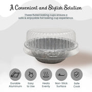 3" Disposable Aluminum Foil Tart Pan with Plastic Dome Lid   #301P SAFCA -- Superior Aluminum Foil of California