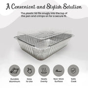 2¼ lb. Disposable Aluminum Foil Carryout Pan with Plastic Lid  #250P HFA Inc. -- Handi-foil of America