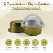 2 oz. Disposable Colored Foil Cup with Plastic Lid  #A3P KitchenDance