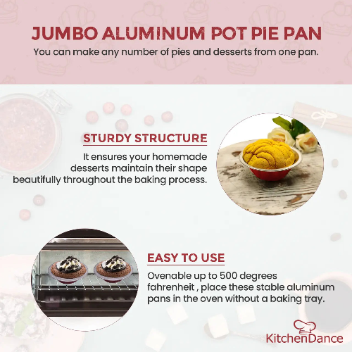 18 oz. Jumbo Disposable Aluminum Colored Pot Pie Pan  #A57NL KitchenDance