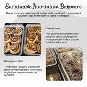 2¼ lb. Disposable Aluminum Foil Carryout Pan with Plastic Lid  #250P HFA Inc. -- Handi-foil of America