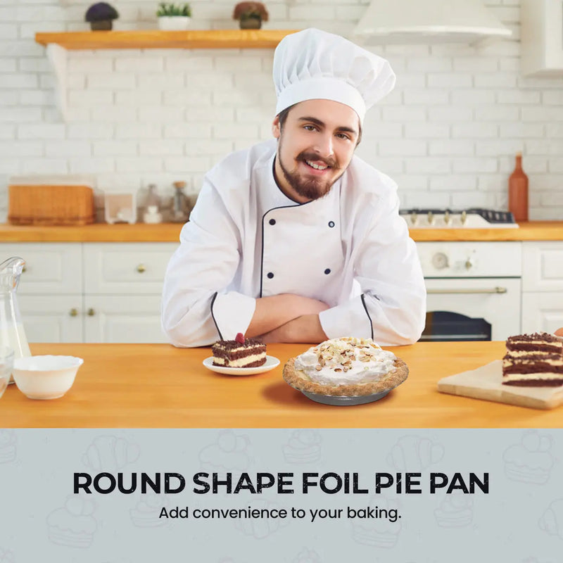 9" Disposable Aluminum Foil Pie Pan - Medium Depth   #901 SAFCA -- Superior Aluminum Foil of California