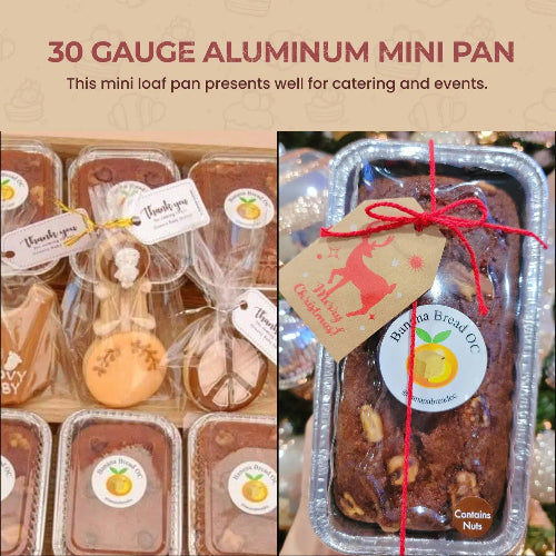 Mini Loaf Pan with Lid- 6 fluid oz. - Disposable Colored Foil  #4004P KitchenDance