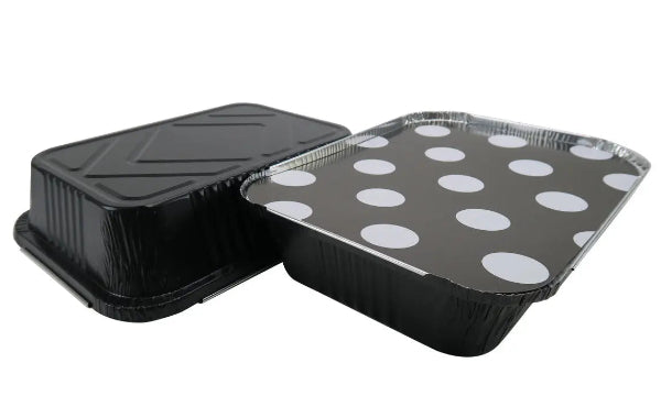 Colored Disposable Aluminum 3.75 Pound Carryout pan w/ Board Lid #3227L KitchenDance