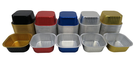 disposable aluminum foil 11 oz. colored holiday baking pans, individual serving size dessert pans 