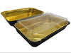 Disposable Colored Aluminum  4½  Lb. Carryout Pan with Plastic Lid #52180P KitchenDance