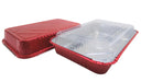 Disposable Colored Aluminum  4½  Lb. Carryout Pan with Plastic Lid #52180P KitchenDance