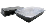 Disposable Colored Aluminum  4½  Lb. Carryout Pan with Plastic Lid #52180P KitchenDance