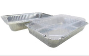 Disposable Colored Aluminum  4½  Lb. Carryout Pan with Plastic Lid #52180P KitchenDance
