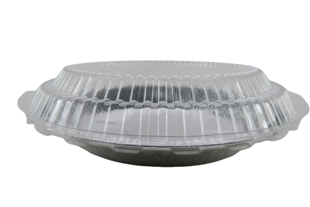 10" Disposable Aluminum Foil Pie Pan and Clear Container Combo #2600