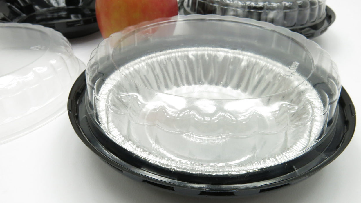 6" foil pie pan and plastic container