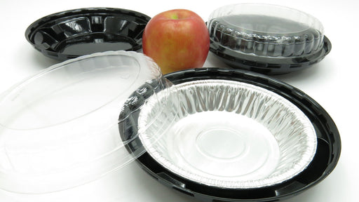 6" foil pie pan and plastic container