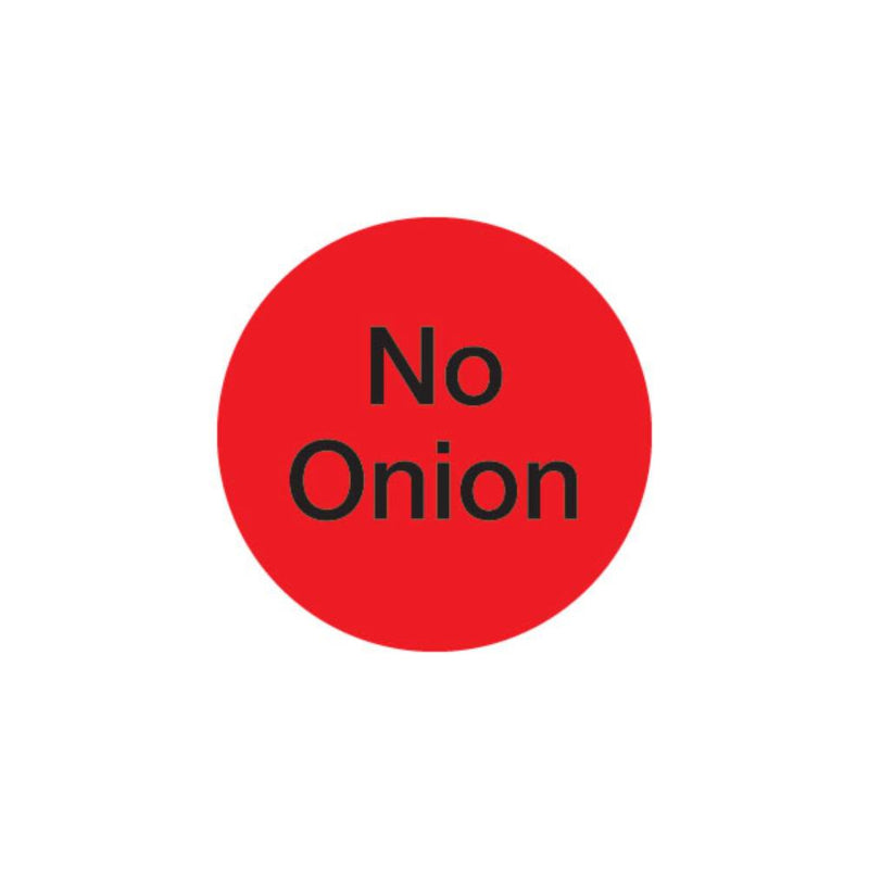 DuraMark 1" No Onion Deli Red Circle Label - Roll of 1000 - #IT111235