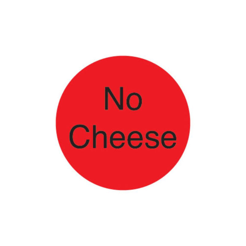DuraMark 1" No Cheese Deli Red Circle Label - Roll of 1000 - #IT111238