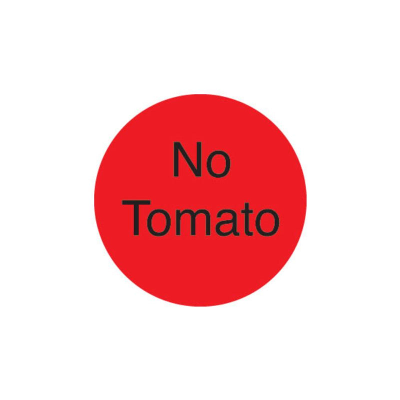 DuraMark 1" No Tomato Deli Red Circle Label - Roll of 1000 - #IT111240