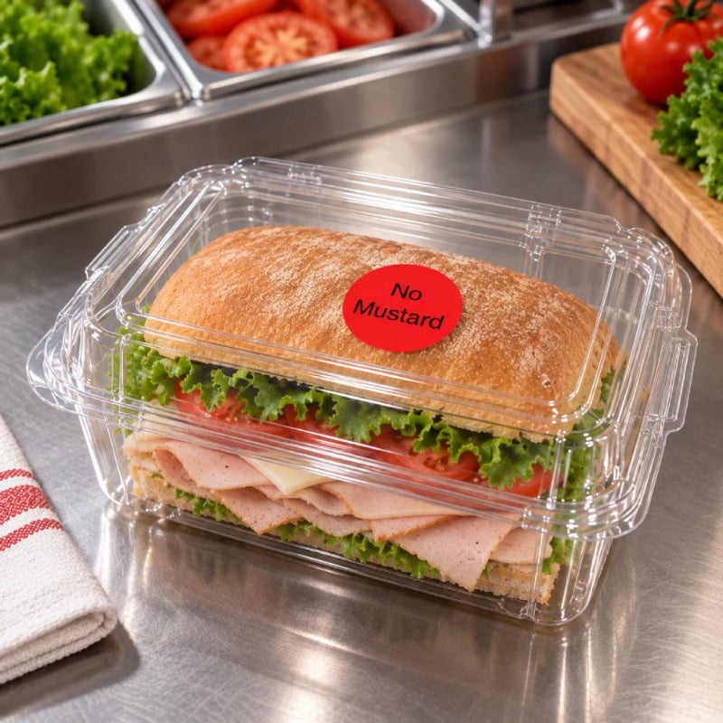 DuraMark 1" No Mustard Deli Red Circle Label - Roll of 1000 - #IT111241