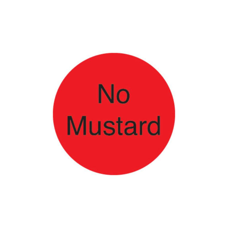 DuraMark 1" No Mustard Deli Red Circle Label - Roll of 1000 - #IT111241