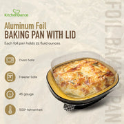 5" x 5" Colored Aluminum  Heavy Foil Square Pan with Lid Combo #A69P KitchenDance
