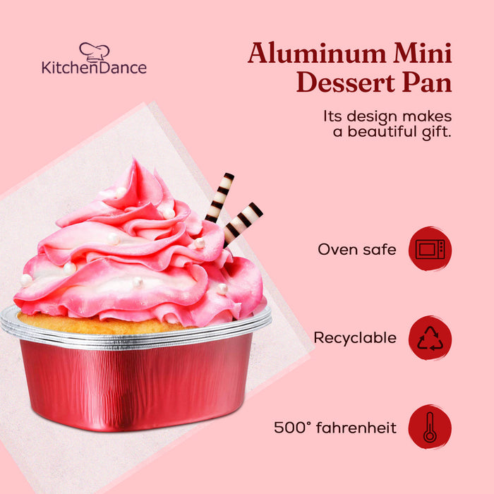 Disposable Mini Heart Shaped Foil Pan with Plastic Lid   #3055P