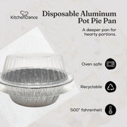 5¾" Disposable Aluminum Foil Pot Pie Pan with Lid  Extra Deep  #2400P Durable Packaging