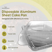 Disposable Foil 1/2 Sheet Cake Pan with Plastic Lid    #7300P HFA Inc. -- Handi-foil of America