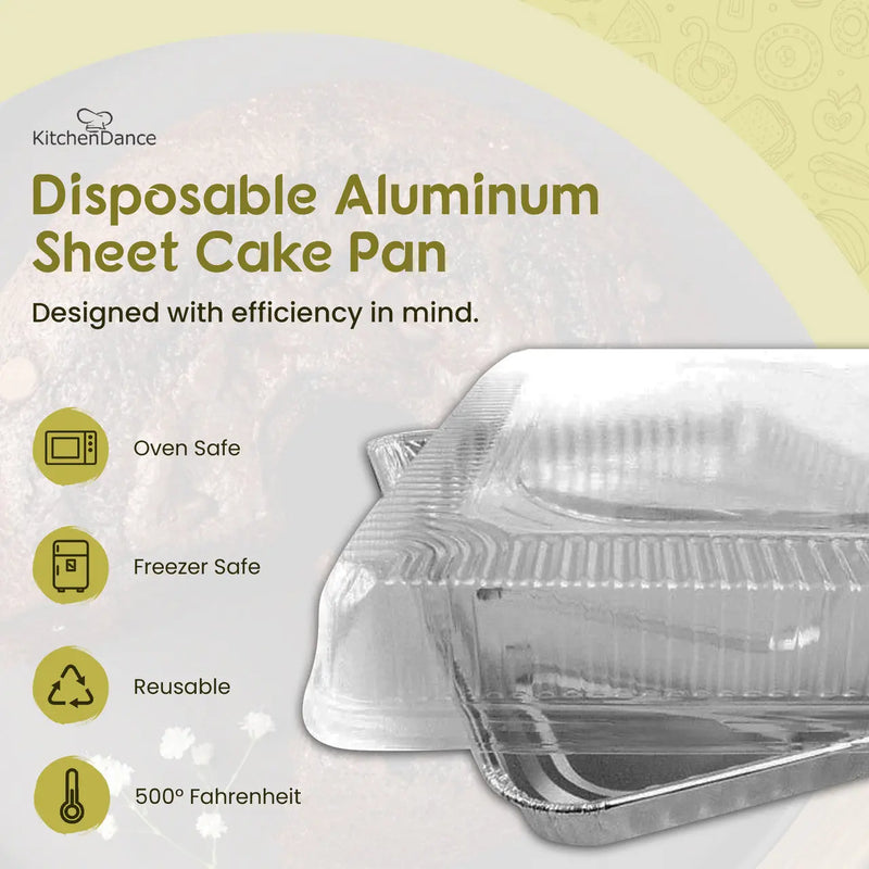 Disposable Foil 1/2 Sheet Cake Pan with Plastic Lid    #7300P HFA Inc. -- Handi-foil of America