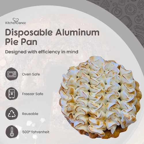 KitchenDance Heavyweight Disposable Aluminum Pie Pan #1070 KitchenDance
