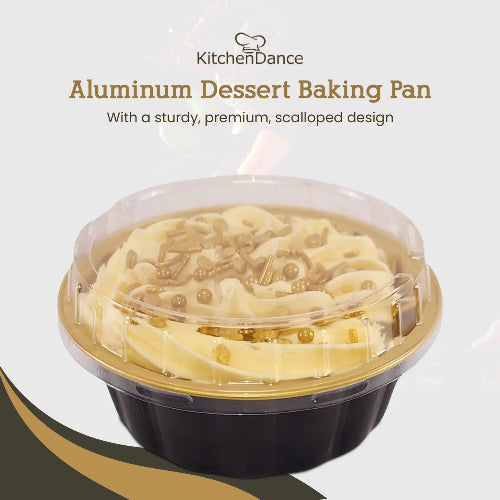 8 oz. Disposable Round Aluminum Foil Pan with Snap-on Plastic Lid #A8P KitchenDance