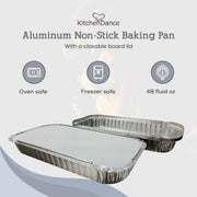 3 lb. Disposable Aluminum Foil Oblong Pan with Board Lid #110L D&W Fine Pack