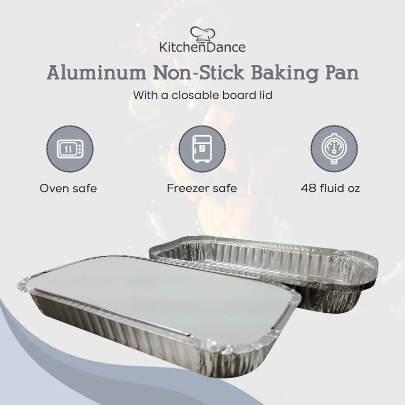 3 lb. Disposable Aluminum Foil Oblong Pan with Board Lid #110L D&W Fine Pack