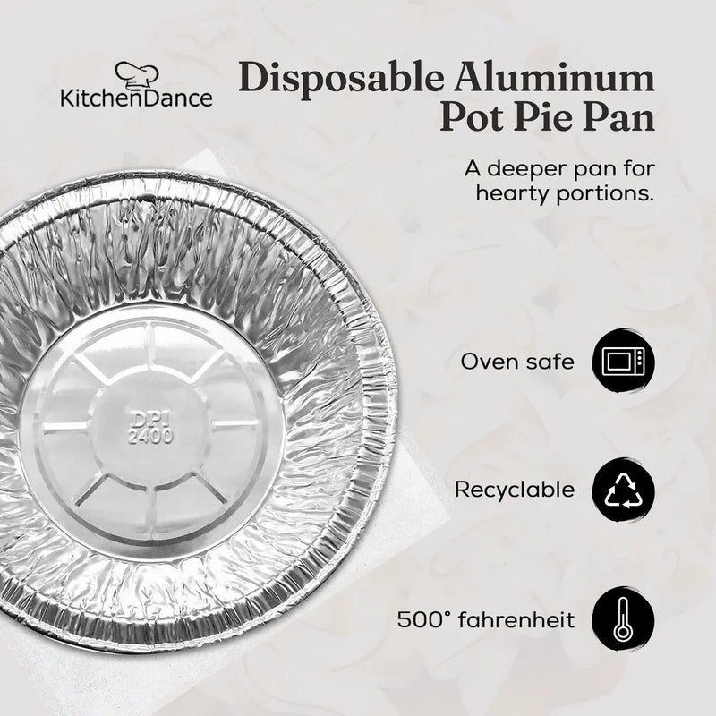 5¾" Disposable Aluminum Disposable Pot Pie Pan - Extra Deep #13750 D&W Fine Pack