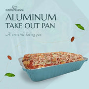 Colored 1½ lb. Shallow Foil Oblong Pan with Plastic Lid #6417P KitchenDance