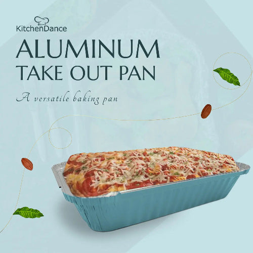 Colored 1½ lb. Shallow Foil Oblong Pan with Plastic Lid #6417P KitchenDance