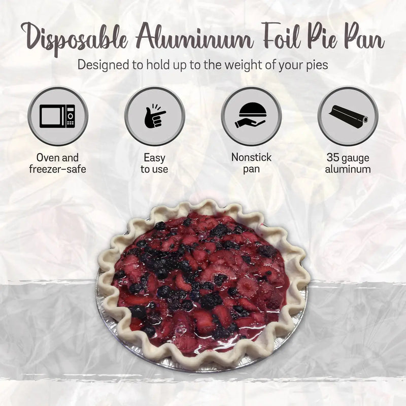 Disposable Aluminum Foil 9" Pie Pan - Medium Depth #D64 D&W Fine Pack